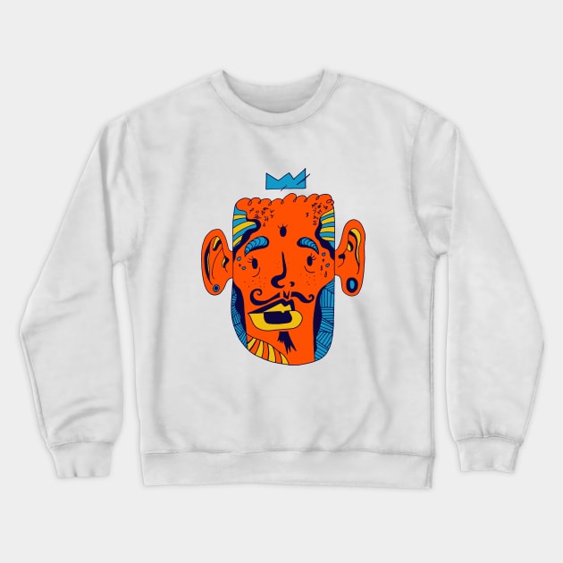 Orange Blue Strange King Pierre Crewneck Sweatshirt by kenallouis